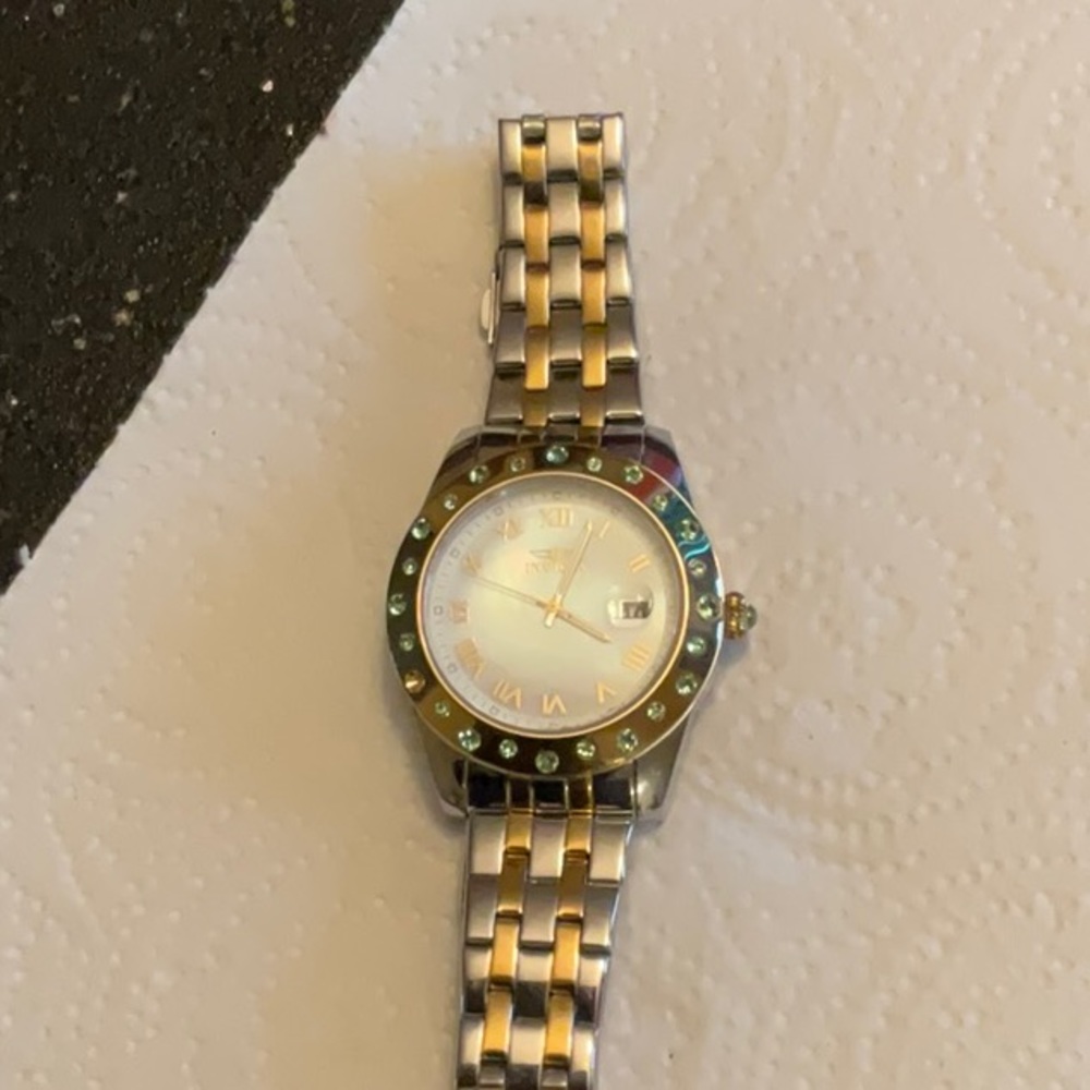 Genuine INVICTA Angel series 2 tone stainless steel watch with MOP face